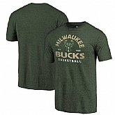 Milwaukee Bucks Hunter Green Vintage Arch Fanatics Branded Tri-Blend T-Shirt,baseball caps,new era cap wholesale,wholesale hats
